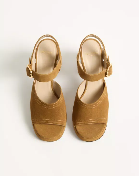 Valentino Fawcette Platform Crust Leather Sandal 100Mm - Image 5